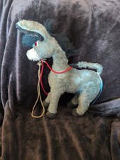 Merrythought Pablo Donkey Soft Toy with Bells and Reins Vintage 50/60's