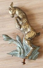 Antique Sculpture Statuette Goat IN Spelter Golden for Lamp Or Deco Collection