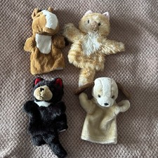 4 x Childs Hand Puppets Cats