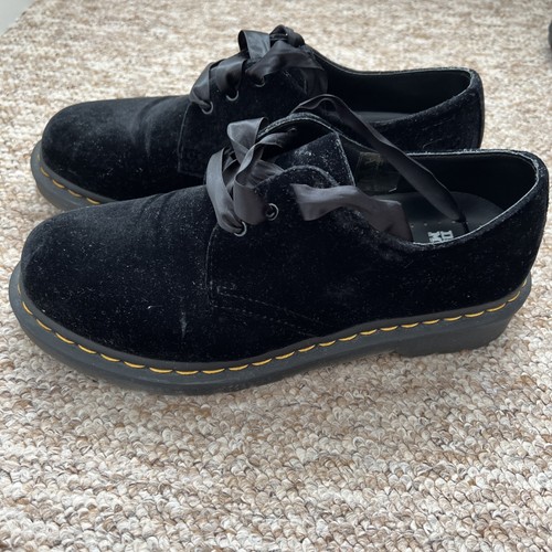 Martens 1461 black velvet - black,
