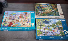 HOP Jigsaw Puzzle Bundle X3 Evening Walk,Trip To The Seaside & Puddles Complete