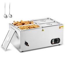 1500W Commercial Electric Food Warmer 18L Buffet Server Bain Marie 4x1/4 Pan