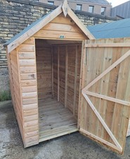 6x4 Tanalised Apex Garden Shed 16mm log lap T&G Hut - B Grade Pressure Treated
