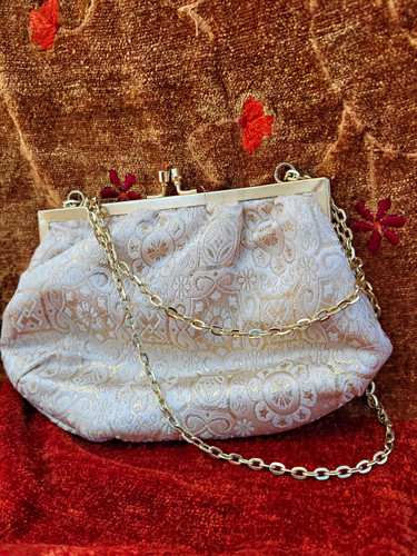 Cream gold brocade - cream, bag