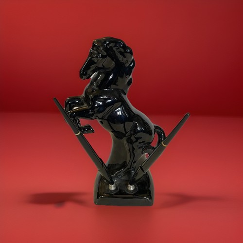 Black ceramic rearing - ceramic, horse