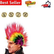 Multi Coloured Mohican Wig