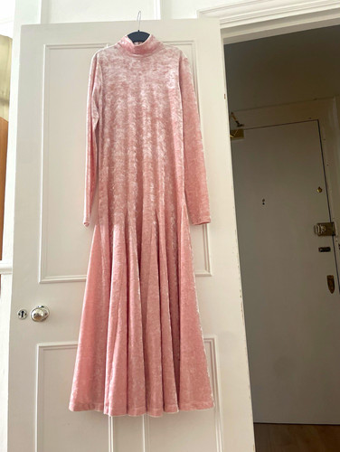 Ganni oyster pink velvet - pink,