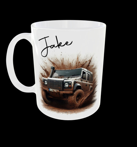 Personalised land rover mug - personalised,