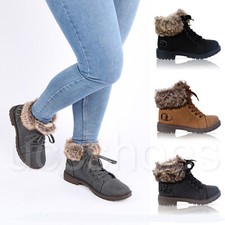 WOMENS FAUX FUR GRIP SOLE SNOW