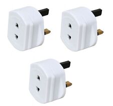 3 Pack Electric Shaver Adaptor Toothbrush Plug Socket Converter 2 To 3 Pin 1A