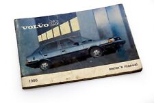 ORIGINAL OWNERS MANUAL VEHICLE HANDBOOK FOR VOLVO 340 360 1986 GLT GL 20000.8.85