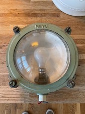 WW2 cast iron, grey,  Revo Ships bulkhead light fitting - 10inch x 4.1 kg