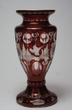 Egermann Glass Vase Ruby Cut