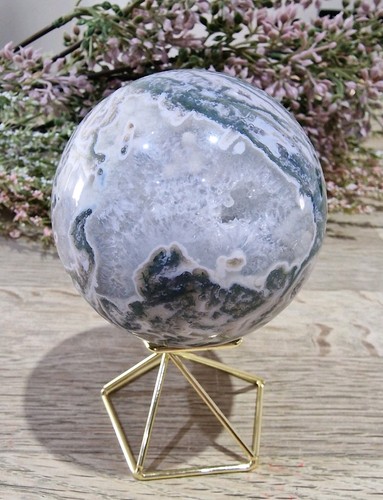Moss agate crystal sphere - agate, with