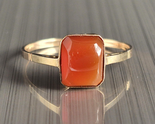 Vintage 9ct gold carnelian - 9ct,