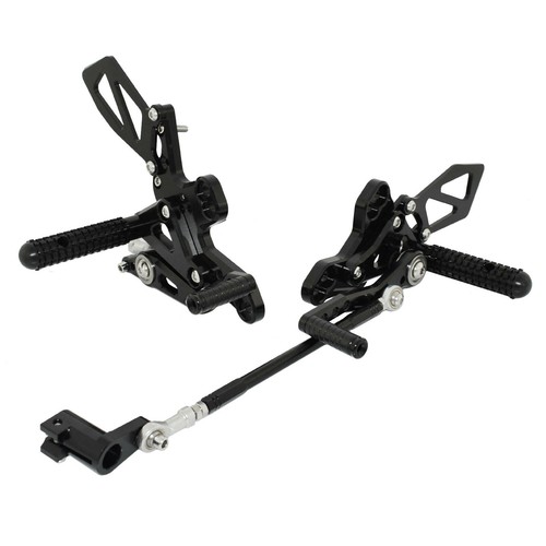 Black adjustable rearset - black,