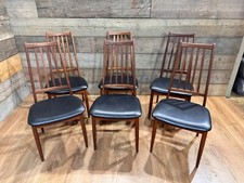 STUNNING SET OF 6 MID CENTURY DANISH TEAK HIGH BACK DINING CHAIRS