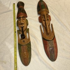 Vintage  Pair Of Hand Carved