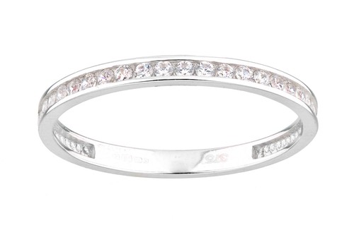 9ct white gold channel set - gold,