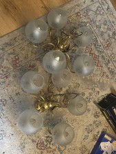 Pair Vintage Brass 5 Arm