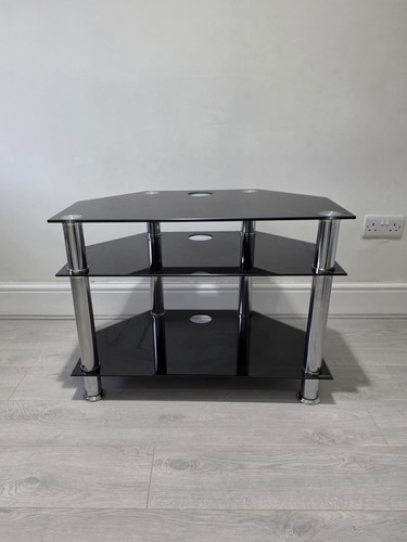 Black glass tier hi fi - black,