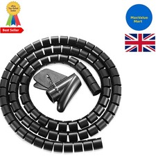 Cable Tidy Tube - 5M Cuttable Flexible Sleeve, 30mm, Flame Retardant Black