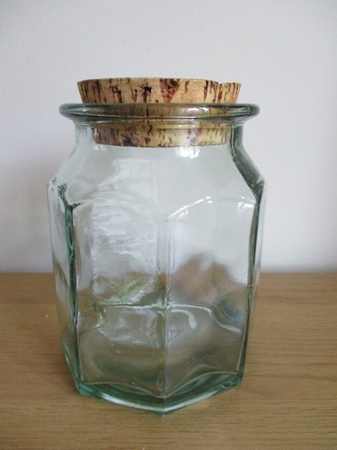 Glass jar storage hexagonal - jar,