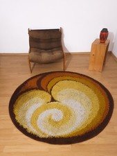 54" mid-century shag round Rug