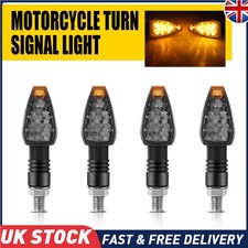 Universal 4x LED Motorcycle Mini Turn Signal Light Indicator Amber Flowing Lamp