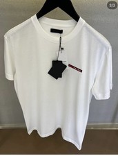 🔷Red Logo Prada Mens T Shirt In White Size  M Uk Fast Shipping 🔷
