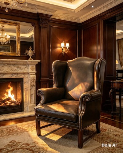 Leather chesterfield armchair - leather,