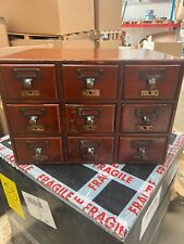 Antique Mahogany 9 Drawer Library Cabinet. Office Index Card Bureau 19th Century