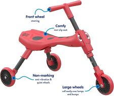 Scuttlebug Ride On - Walking Tricycle with a Foldable Design - Red Ladybird