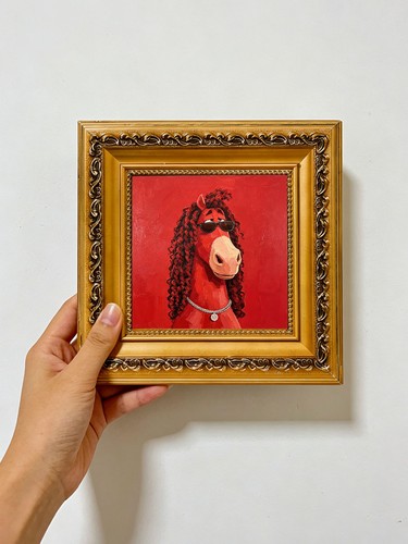 Original hand painted - hand-painted, red