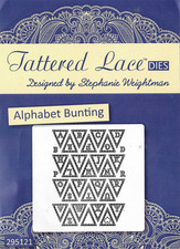 Tattered Lace Alphabet Bunting Cutting Die Set  for cardmaking - Incomplete