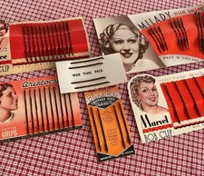 Vintage 1940s Deadstock Hair Grips Bob Clips x 6 War Time Utility +