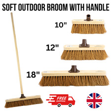 Outdoor Soft Bristle Garden Broom Yard Brush Sweeper Cleaning Tool with Handle