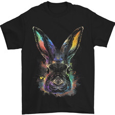Watercolour Rabbit Bunny Mens T-Shirt 100% Cotton