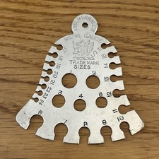 Vintage Abel Morrall's Knitting Needle Sizer Metal Gauge