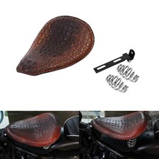 Motorcycle Solo Seat Brown + 3" Springs Bracket For Harley Chopper Bobber Custom