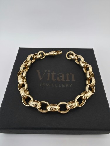 9ct gold belcher bracelet - gold,
