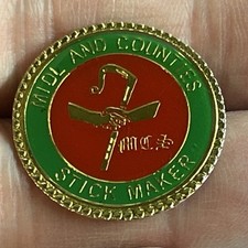 Vintage Collectible Pin Badge Midland Counties Stick Maker wood crafter 