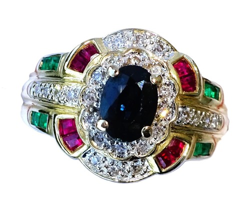 Large 9ct gold sapphire - large,