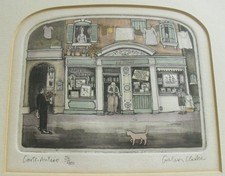 Framed Ltd Ed Graham Clarke Etching "Carte Antico"(24/400) - 14 3/8" x 13 3/4"