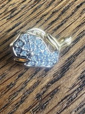 Swarovski Gold Tone Whale Pin