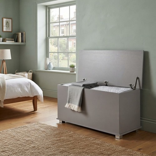 Elegant grey ottoman storage - grey,