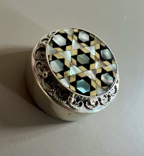 Solid silver enamel mother - silver, &
