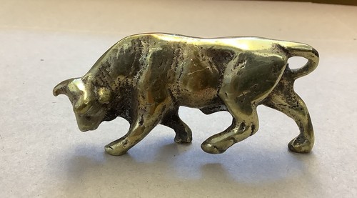 Vintage brass bull - vintage,