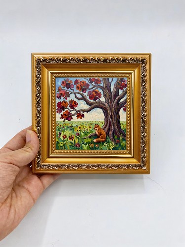 Fox under tree - fox,