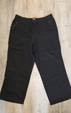 Ladies Sainsbury's Black Linen Mix Trousers, Size 18 Short